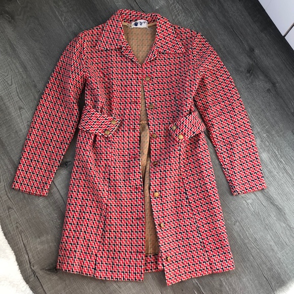 Vintage Jackets & Blazers - Vintage Coat Jacket Peggy Barker Red Blue Gold